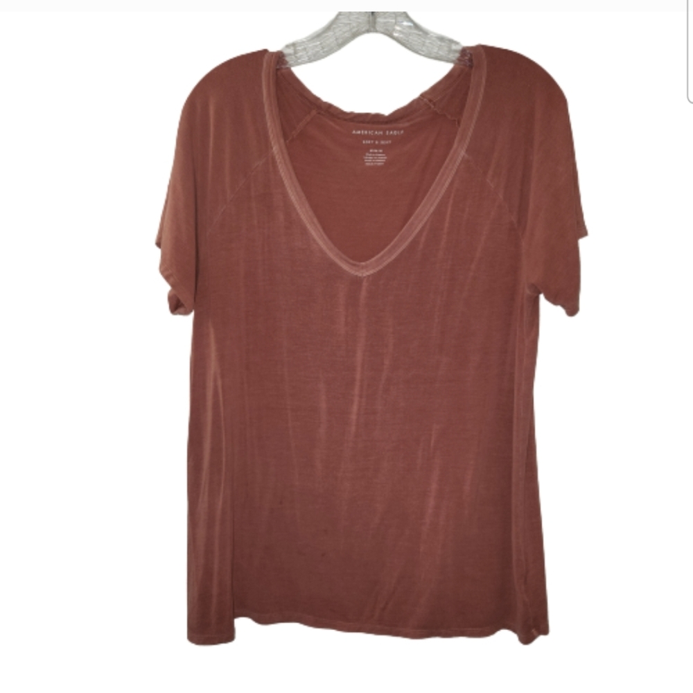 American Eagle Outfitters Short Sleeve Coral Top